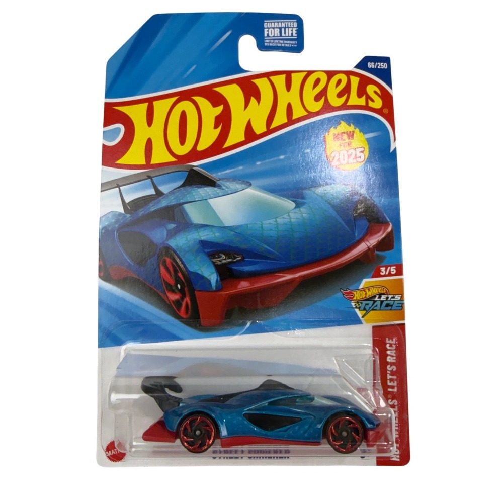 Hot Wheels 2025 Street Shrieker Blue Let's Race 3/5 Netflix Series 66/250 New